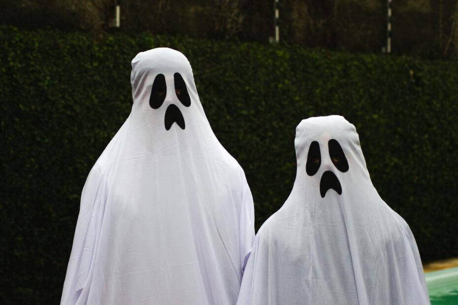 halloween ghost costume outdoors for adults and kids