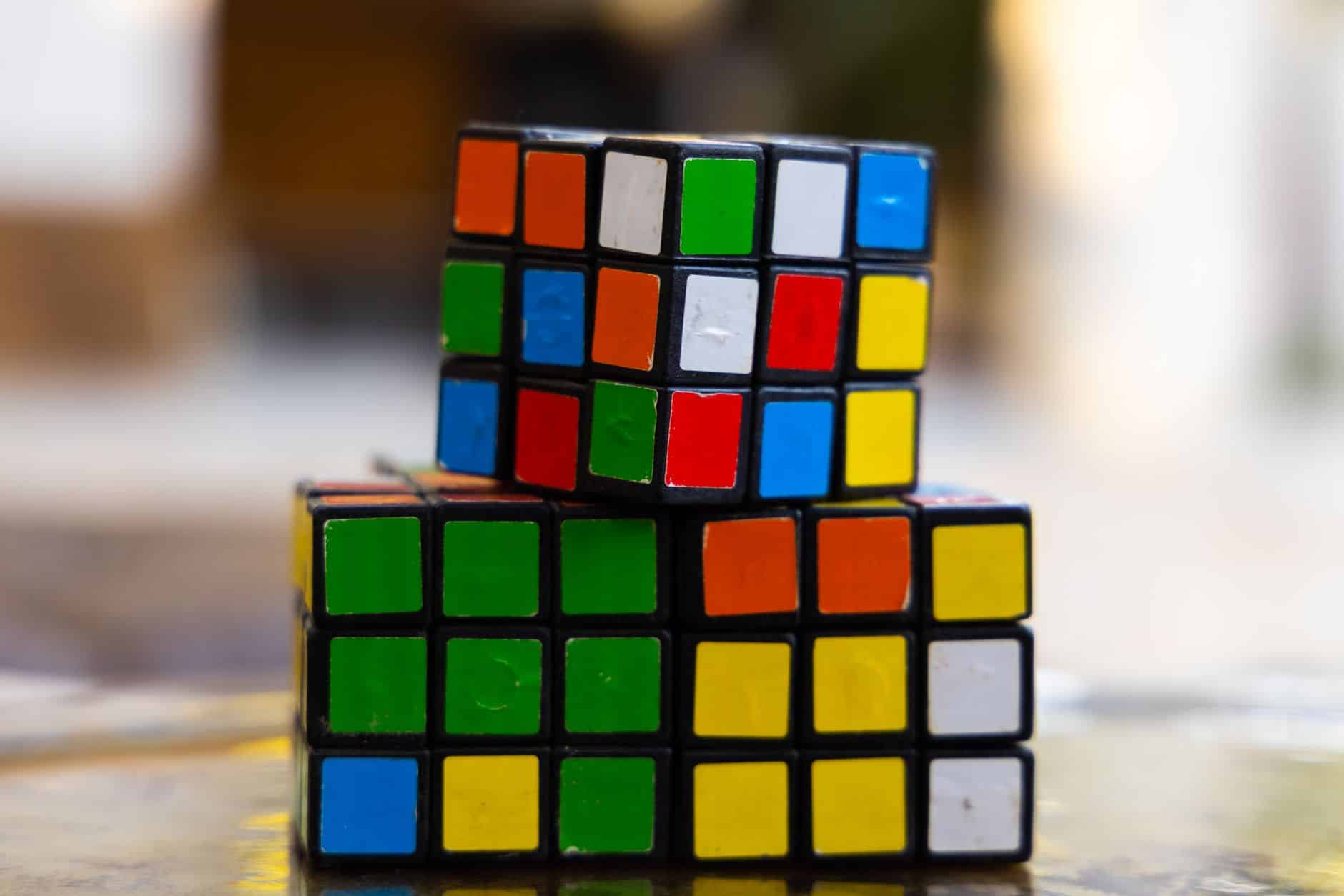 close up shot of rubiks cube